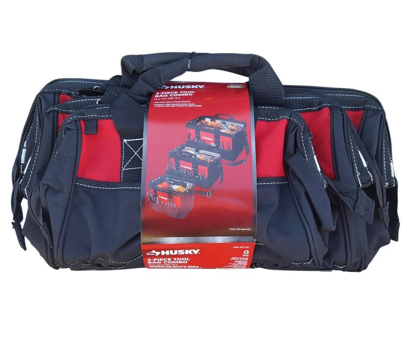 Husky 18 in., 15 in. and 12 in. Tool Bag Combo in Red - Image 3